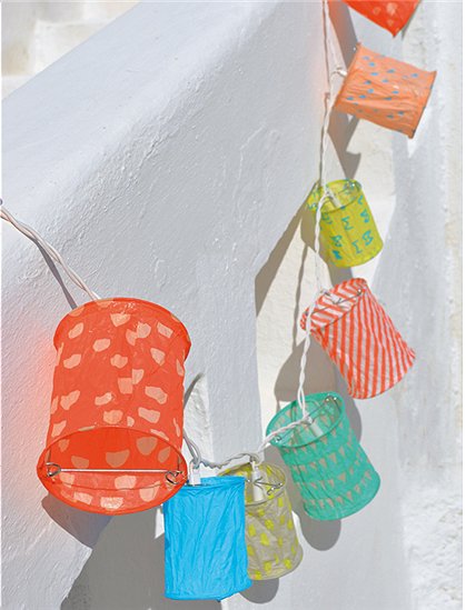 Lichtergirlande, bunte Lampions, Motive 1