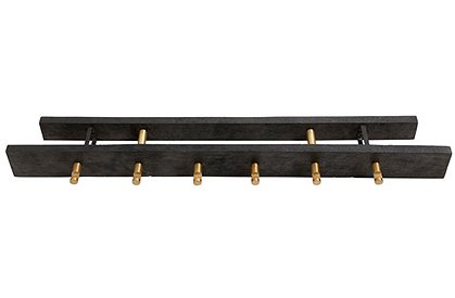 Wandgarderobe von Nordal &#10003;aus Holz & Messing &#10003;6 Haken &#10003;für Kleiderbügel geeignet &#10003;minimalistisch &#10003;neu &#10003;jetzt entdecken