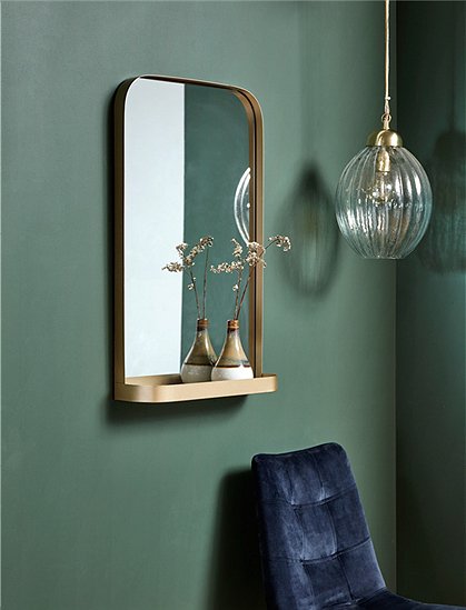 Spiegel mit Ablage von Nordal #haken#aus Eisen #haken#goldfarben #haken#mit Ablagefläche #haken#Flurmöbel #haken#Badaccessoire #haken#edel #haken# jetzt shoppen