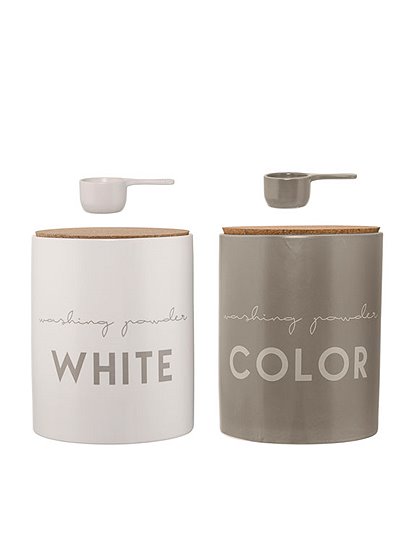 Waschpulverbehälter Set von Bloomingville &#9733; Kundenbewertung "Sehr gut" &#9733; 10&euro; Neukundenrabatt &#9733; Schnell verschickt &#9733; Günstig bei car-Moebel.de
