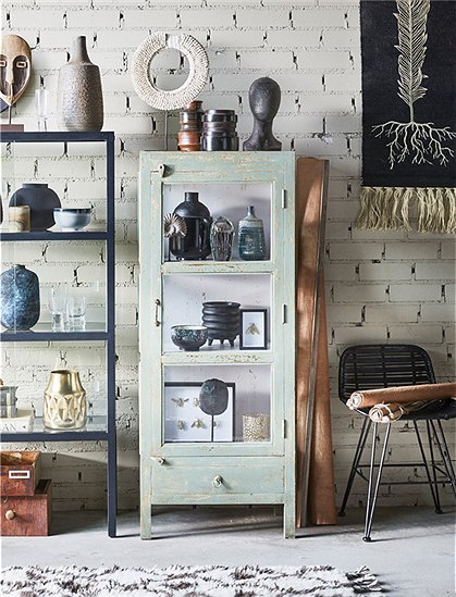 Apothekerschrank army green von HK Living &#9733; Kundenbewertung "Sehr gut" &#9733; 10&euro; Rabatt für Neukunden &#9733; Schnell verschickt &#9733; Günstig bei car-Moebel.de