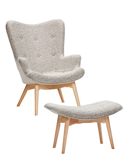 Sessel mit Hocker von HÜBSCH Interior &#9733; Kundenbewertung "Sehr gut" &#9733; 10&euro; Rabatt für Neukunden &#9733; Schnell verschickt &#9733; Günstig bei car-Moebel.de!