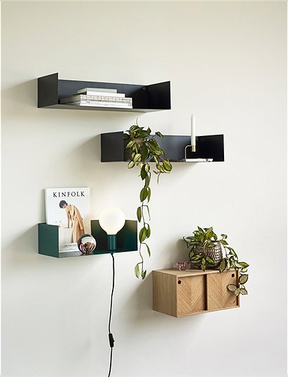 Wandregal in schwarz von HÜBSCH Interior &#9733; Kundenbewertung "Sehr gut" &#9733; 10&euro; Rabatt für Neukunden &#9733; Jetzt günstig kaufen bei car-Moebel.de