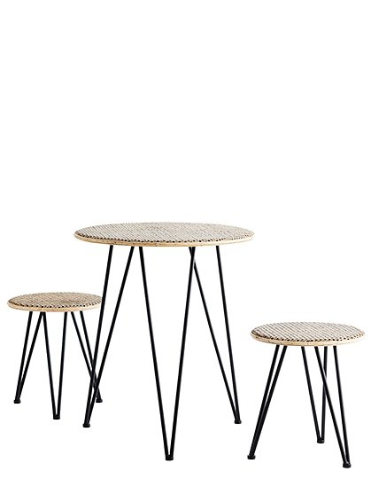Tisch und Hocker von Madam Stoltz &#9733; Kundenbewertung "Sehr gut" &#9733; 10&euro; Rabatt für Neukunden &#9733; Schnell verschickt &#9733; Günstig bei car-Moebel.de