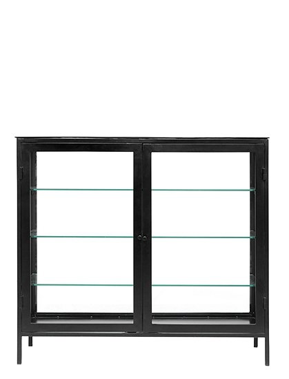 Vitrinenschrank in schwarz von Nordal &#9733; Kundenbewertung "Sehr gut" &#9733; 10&euro; Rabatt für Neukunden &#9733; Schnell verschickt &#9733; Günstig bei car-Moebel.de