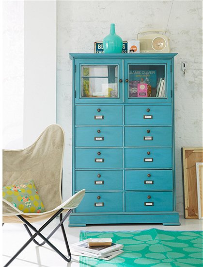 Schrank, 10 Schubladen, blau Nr.678 1