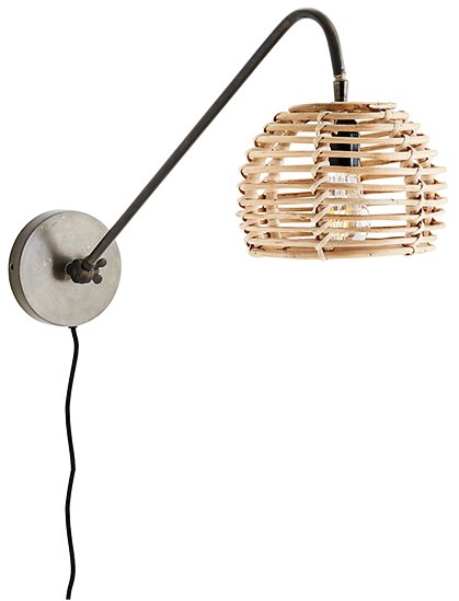 Wandlampe aus Bambus von MADAM STOLTZ &#9733; Kundenbewertung "Sehr gut" &#9733; 10&euro; Rabatt für Neukunden &#9733; Schnell verschickt &#9733; Günstig bei car-Moebel.de