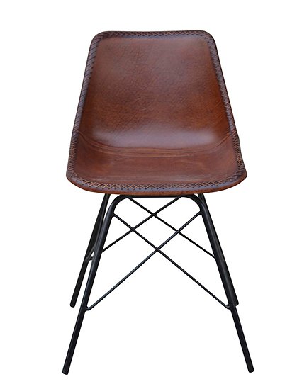 LV00836 Stuhl, Sitzschale Leder, braun 1