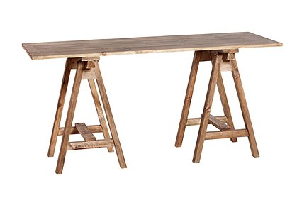 LV00868 Tisch mit Böcken, natur 1