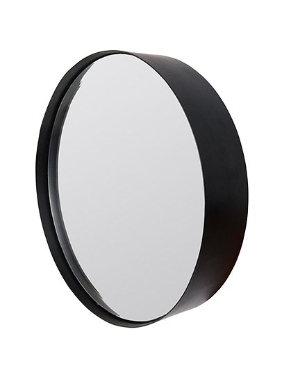 LV00869 Spiegel, rund, Metall, schwarz 1
