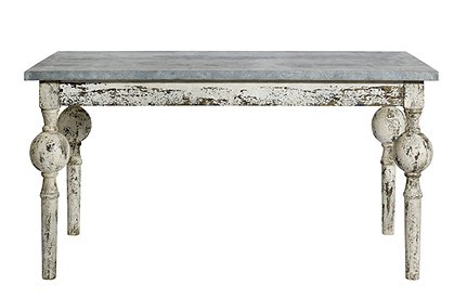 LV00964 Holztisch, antik weiß 1