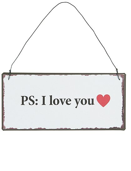 Metallschild PS: I love you von Ib Laursen &#9733; Kundenbewertung "Sehr gut" &#9733; 10&euro; Neukundenrabatt &#9733; Schnell verschickt &#9733; Günstig bei car-Moebel.de