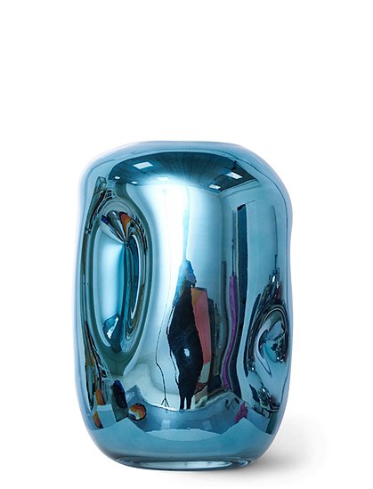 Design Vase, Chrom blau aus Glas von HKliving &#9733; Kundenbewertung "Sehr gut" &#9733; 10&euro; Rabatt für Neukunden &#9733; Schnell verschickt &#9733; Günstig bei car-Moebel.de