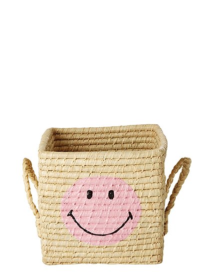 Bastkorb, rosa Smiley von rice &#9733; Kundenbewertung "Sehr gut" &#9733; 10&euro; Rabatt für Neukunden &#9733; Schnell verschickt &#9733; Jetzt günstig kaufen bei car-Moebel.de