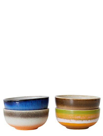 4er Set XS Bowls, 70's Keramik von HK Living &#9733; Kundenbewertung "Sehr gut" &#9733; 10&euro; Rabatt für Neukunden &#9733; Schnell verschickt &#9733; Günstig bei car-Moebel.de