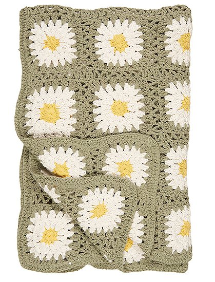 gehäkeltes Plaid 170x130, grün von Ib Laursen &#9733; Kundenbewertung "Sehr gut" &#9733; 12&percnt; Neukundenrabatt &#9733; Schnell verschickt &#9733; Günstig bei car-Moebel.de