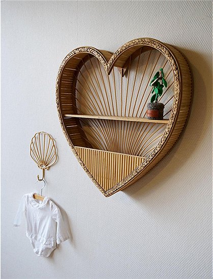 Rattanregal Herz von kidsdepot  &#9733; Kundenbewertung "Sehr gut" &#9733; 12&percnt; Rabatt für Neukunden &#9733; Schnell verschickt &#9733; Jetzt kaufen bei car-Moebel.de
