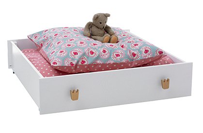 LV02020 Holzkasten Kinderbett Krone, weiß 1