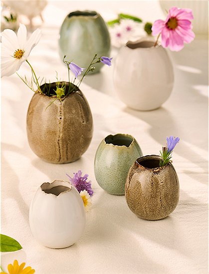 eiförmige Vase aus Steingut von Ib Laursen &#9733; Kundenbewertung "Sehr gut" &#9733; 12&percnt; Rabatt für Neukunden &#9733; Schnell verschickt &#9733; Jetzt bei car-Moebel.de