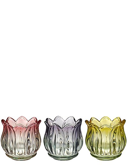 3er Set tulpenförmige Teelichthalter, Glas von Ib Laursen &#9733; Kundenbewertung "Sehr gut" &#9733; 12&percnt; Rabatt für Neukunden &#9733; Schnell verschickt &#9733; car-Moebel.de