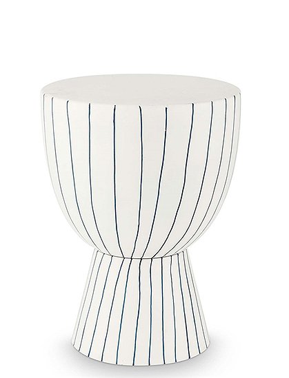 Beistelltisch, Metall, blau-weiß Streifen von vtwonen ★ Kundenbewertung "Sehr gut" ★ 12&percnt; Rabatt für Neukunden ★ Schnell verschickt ★ car-Moebel.de