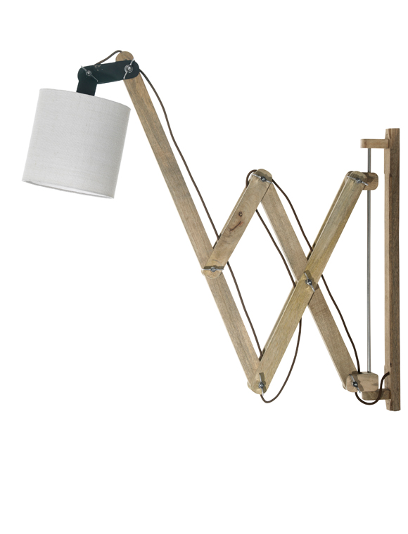 Wandleuchte, natur Holz/weiß | car möbel