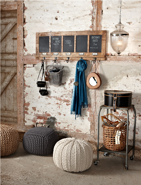 Wandgarderobe mit 5 Tafeln, Holz | car möbel