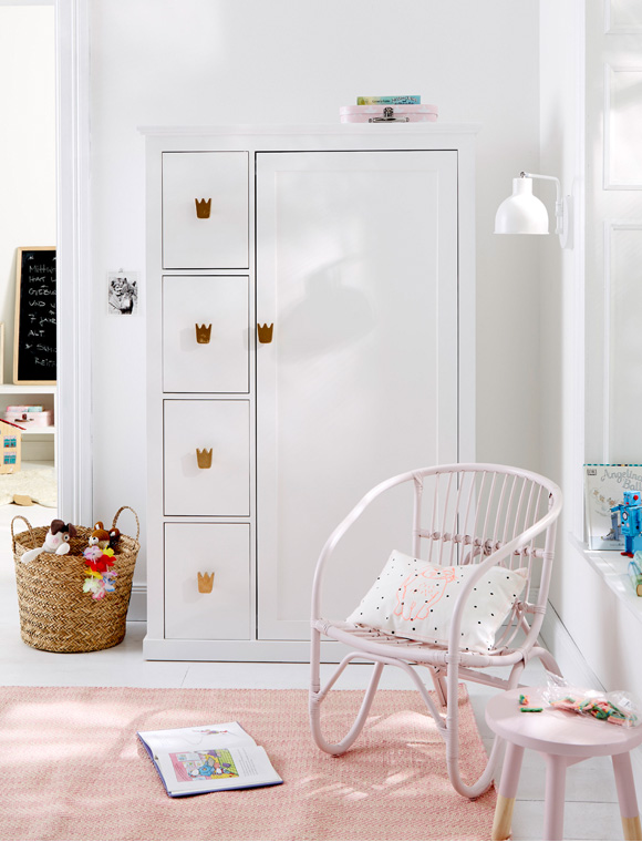 Kinderschrank mit Kronengriffen &#9733; Kundenbewertung "Sehr gut" &#9733; 10&euro; Rabatt für Neukunden &#9733; Schnell verschickt &#9733; Günstig bei car-Moebel.de