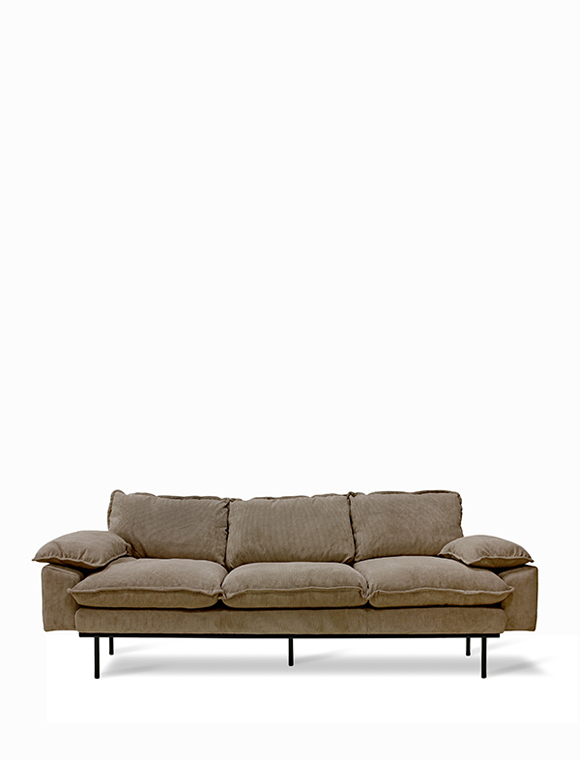 Retro 3er Sofa von HKliving &#9733; Kundenbewertung "Sehr gut" &#9733; 12&percnt; Rabatt für Neukunden &#9733; Schnell verschickt &#9733; Jetzt günstig kaufen bei car-Moebel.de