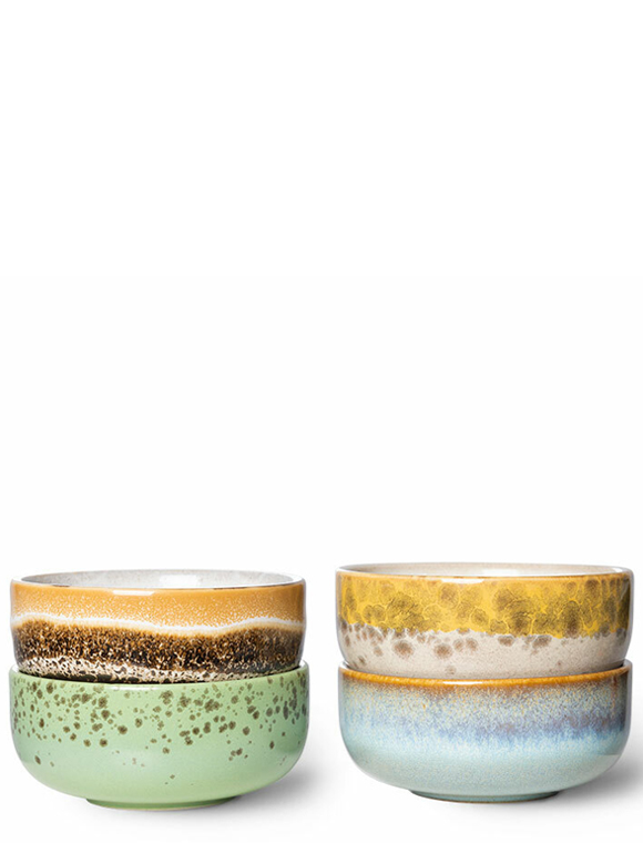 4er Set XS Bowls, 70s Keramik von HKliving &#9733; Kundenbewertung "Sehr gut" &#9733; 12&percnt; Rabatt für Neukunden &#9733; Schnell verschickt &#9733; Günstig bei car-Moebel.de
