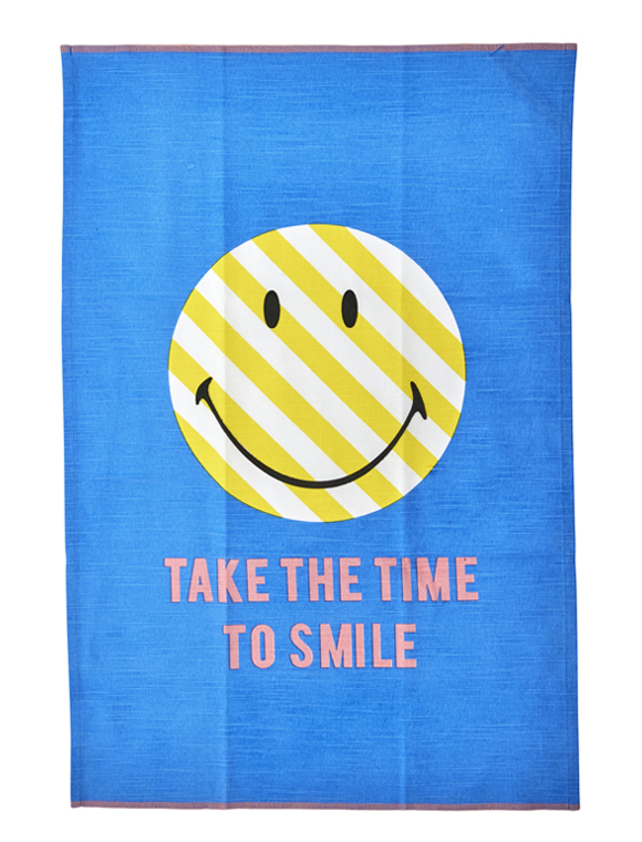 Geschirrtuch 70x50 cm aus Baumwolle mit Smiley von rice &#9733; Kundenbewertung "Sehr gut" &#9733; 10&euro; Rabatt für Neukunden &#9733; Jetzt günstig kaufen bei car-Moebel.de