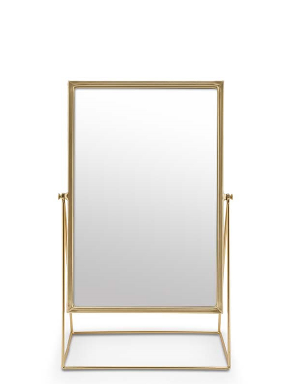 goldener Spiegel auf Ständer von vtwonen &#9733; Kundenbewertung "Sehr gut" &#9733; 10&euro; Rabatt für Neukunden &#9733; Schnell verschickt &#9733; Günstig bei car-Moebel.de