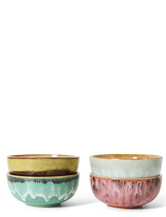 4er Set XS Bowls, 70s Keramik von HKliving &#9733; Kundenbewertung "Sehr gut" &#9733; 12&percnt; Rabatt für Neukunden &#9733; Schnell verschickt &#9733; Günstig bei car-Moebel.de