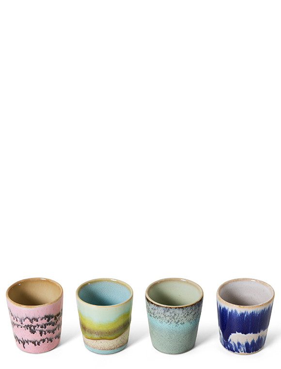 4er Set Eierbecher 70"s Keramik von HKliving &#9733; Kundenbewertung "Sehr gut" &#9733; 12&percnt; Rabatt für Neukunden &#9733; Schnell verschickt &#9733; Günstig bei car-Moebel.de