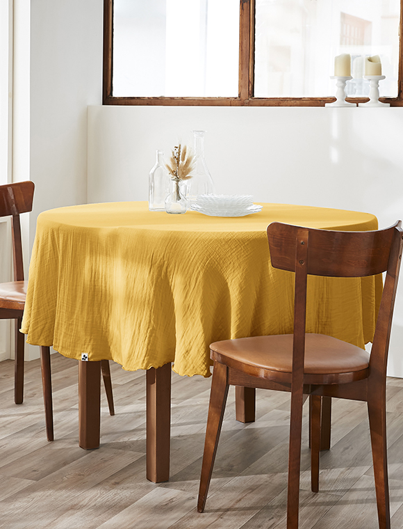 Tischdecke Gaia, Ø180 cm, von L'effet Papillon ★ Kundenbewertung "Sehr gut" ★ 12&percnt; Rabatt für Neukunden ★ Schnell verschickt ★ bei car-Moebel.de