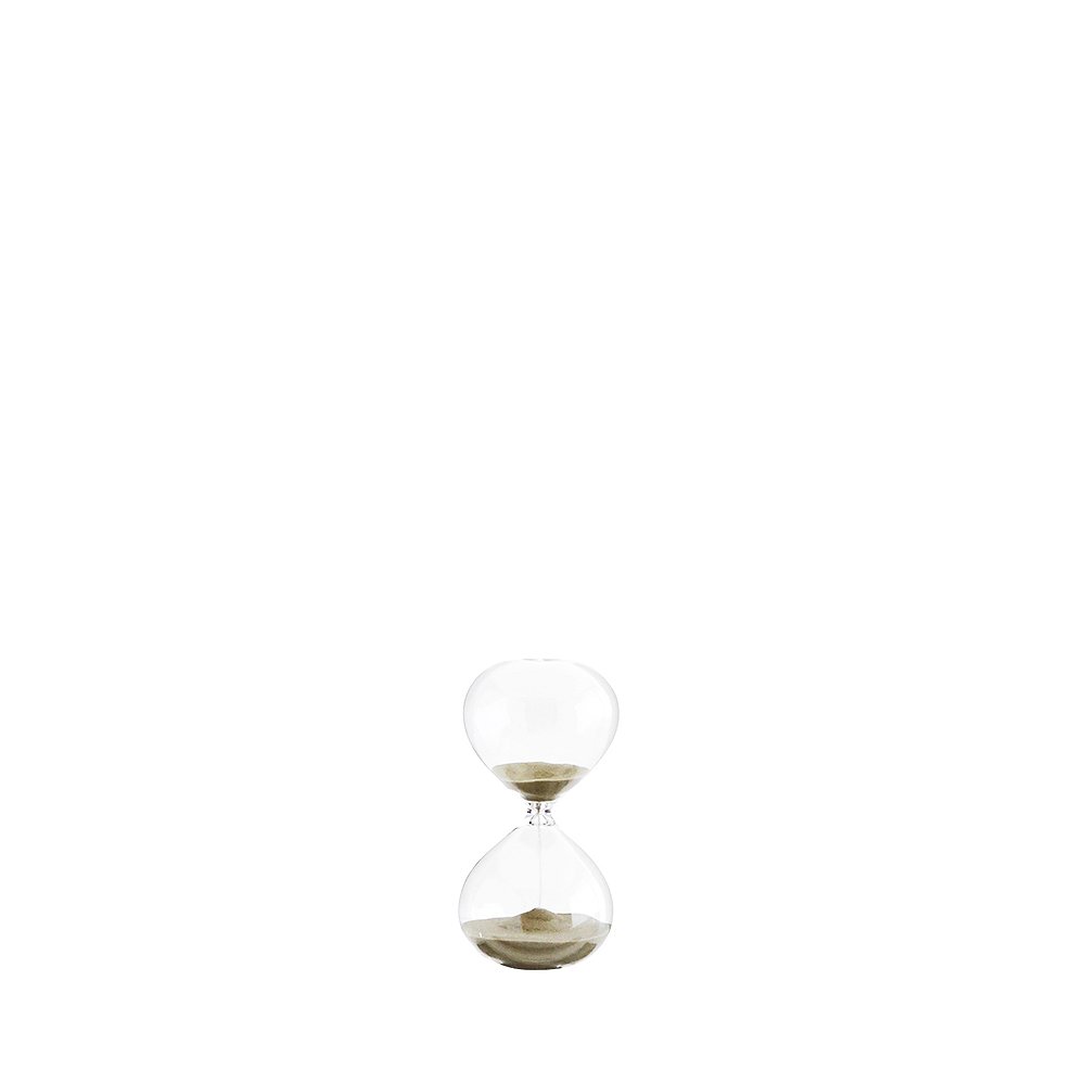 MADAM STOLTZ Wohnaccessoire Glas Sanduhr 5 Minuten Grau 5x13 cm Eieruhr … 